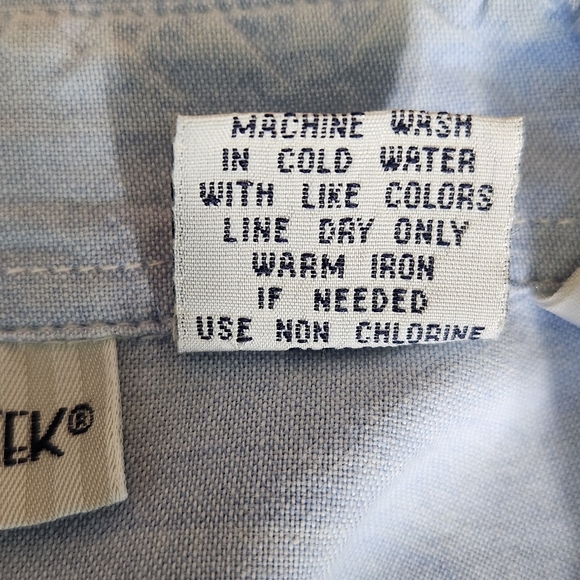 Cabin Creek Blouse Womens PMed Chambray Embroidered Short Sleeves Cat lady - Picture 5 of 8